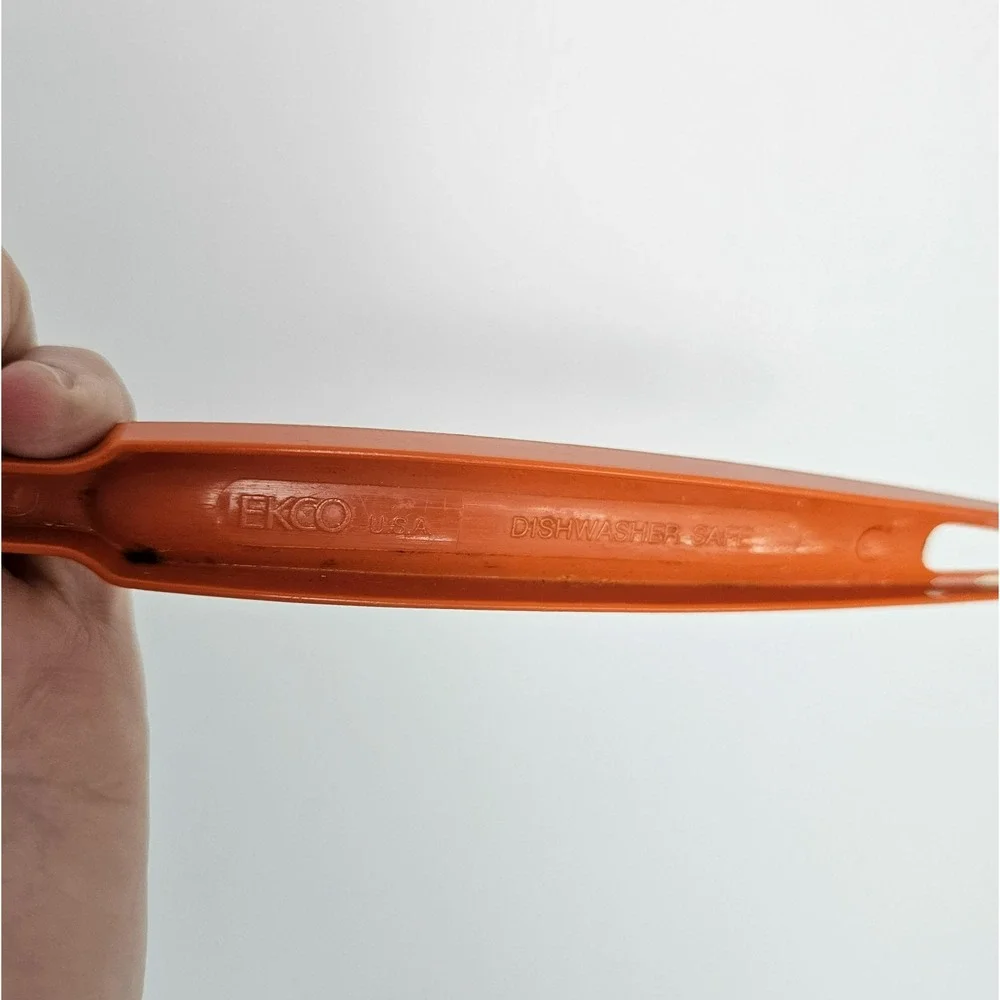 Vintage EKCO Slotted Serving Spoon Orange Plastic Nylon Kitchen Utensil‎ 11.5
